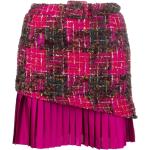 Reduzierte Pinke Elegante Mini Festliche Röcke mit Reißverschluss aus Bouclé für Damen Größe S 