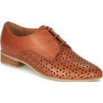 Reduzierte Braune Business ANDRÉ Derby Schuhe aus Leder für Damen Größe 37 mit Absatzhöhe bis 3cm 