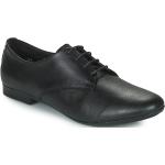 Reduzierte Schwarze Business ANDRÉ Derby Schuhe aus Leder für Damen Größe 36 mit Absatzhöhe bis 3cm 