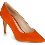 Reduzierte Orange ANDRÉ Damenpumps aus Leder Größe 37 mit Absatzhöhe 7cm bis 9cm 
