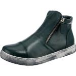 Reduzierte Dunkelgrüne Andrea Conti Runde Blockabsatz Ankle Boots & Klassische Stiefeletten mit Schnürsenkel aus Glattleder für Damen Größe 37 