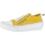 Gelbe Andrea Conti Low Sneaker aus Leder für Damen Größe 40 für den für den Sommer 