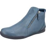 Reduzierte Blaue Andrea Conti Runde Blockabsatz Ankle Boots & Klassische Stiefeletten mit Reißverschluss aus Leder für Damen Größe 42 