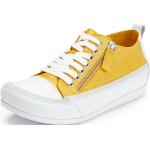 Gelbe Andrea Conti Damensneaker & Damenturnschuhe mit Reißverschluss aus Nappaleder mit herausnehmbarem Fußbett Größe 41 