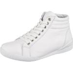 Weiße Andrea Conti High Top Sneaker & Sneaker Boots mit Reißverschluss aus Leder für Damen Größe 42 