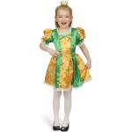 Goldene Bestickte Elbenwald Königin Kostüme aus Satin für Kinder 