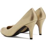 Goldene Business Andres Machado Runde High Heels & Stiletto-Pumps aus Kunstleder für Damen Größe 36 mit Absatzhöhe über 9cm für den für den Sommer 