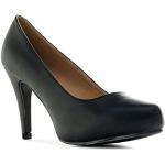 Schwarze Elegante Andres Machado Runde High Heels & Stiletto-Pumps ohne Verschluss aus Kunstleder für Damen Größe 43 mit Absatzhöhe über 9cm 