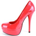 Rote Elegante Andres Machado Runde High Heels & Stiletto-Pumps aus Kunstleder für Damen Größe 43 mit Absatzhöhe über 9cm 