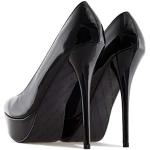 Schwarze Elegante Andres Machado Runde High Heels & Stiletto-Pumps aus Kunstleder für Damen Größe 39 mit Absatzhöhe über 9cm 
