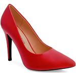 Rote Elegante Andres Machado Trichterabsatz High Heels & Stiletto-Pumps ohne Verschluss aus Kunstleder Größe 32 