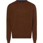 Reduzierte Braune Unifarbene Andrew James Herrenausstatter Rundhals-Ausschnitt Kaschmir-Pullover aus Wolle für Herren Größe 3 XL 