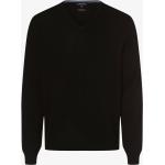 Reduzierte Schwarze Unifarbene Elegante Andrew James Herrenausstatter V-Ausschnitt Kaschmir-Pullover aus Wolle für Herren Größe L 