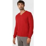 Reduzierte Rote Unifarbene Elegante Andrew James Herrenausstatter V-Ausschnitt Kaschmir-Pullover aus Wolle für Herren Größe XS 