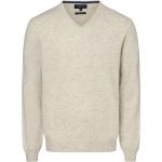 Reduzierte Sandfarbene Unifarbene Elegante Andrew James Herrenausstatter V-Ausschnitt Kaschmir-Pullover aus Wolle für Herren Größe 3 XL 
