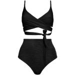 Schwarze Elegante Anekdot Nachhaltige Bikinihosen zum Binden ohne Verschluss für Damen Größe M 