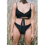 Schwarze Anekdot Nachhaltige Bikinihosen zum Binden ohne Verschluss für Damen Größe M 