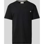 Schwarze Anerkjendt Shirts mit Tasche aus Baumwolle für Herren Größe L 