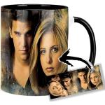 Angel & Buffy David Boreanaz Sarah Michelle Gellar B Tasse Innen & Henkel Schwarz Keramikbecher Mug