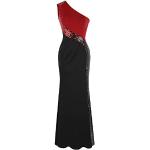 Schwarze Angel-Fashions One Shoulder Ballkleider mit Reißverschluss Handwäsche für Damen Größe XL zum Abschlussball für den für den Winter 