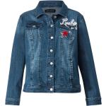 Angel of Style Jeansjacke Patches Kunstfaser Blue stone 52 Comfort Fit