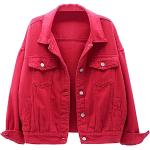 Rote Vintage Mini Übergangsjacken aus Baumwollmischung für Damen Größe XL für Partys für den für den Herbst 