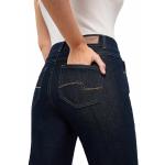 Blaue Bestickte Angels Jeans Dolly Jeans mit Stickerei mit Reißverschluss aus Leder für Damen Größe XS Weite 36 