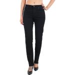 Schwarze Angels Jeans Cici Straight Leg Jeans mit Reißverschluss aus Leder für Damen Größe L Weite 36 
