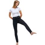 Schwarze Bestickte Angels Jeans Skinny Jeans mit Stickerei mit Reißverschluss aus Leder für Damen Größe L Weite 34 