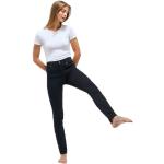 Schwarze Bestickte Angels Jeans Skinny Jeans mit Stickerei mit Reißverschluss aus Leder für Damen Größe L Weite 38 