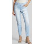 Hellblaue Unifarbene Angels Jeans Ornella Ankle-Jeans mit Reißverschluss aus Baumwollmischung für Damen Größe S 