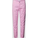 Pinke Unifarbene Angels Jeans Ornella 5-Pocket Hosen mit Reißverschluss aus Baumwolle für Damen Größe L 