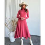 Rosa Casual Stehkragen Sommerkleider aus Angora für Damen Größe XL Große Größen für den für den Sommer 