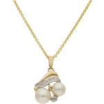 Goldene Elegante Perlenanhänger aus Gold 14 Karat mit Echte Perle für Damen 