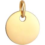 Goldene Elli Runde Kettenanhänger poliert aus Gold 14 Karat handgemacht für Damen 