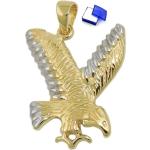 Goldene Unbespielt Kettenanhänger mit Vogel-Motiv glänzend 9 Karat für Damen 