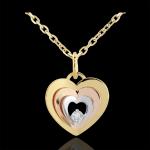 Goldene Edenly Boudoir Herzanhänger mit Herz-Motiv aus Gelbgold mit Diamant für Damen 