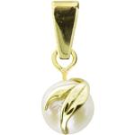 Goldene Runde Perlenanhänger aus Gold 9 Karat mit Echte Perle für Damen 