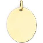 Reduzierte Goldene Amor Ovale Kettenanhänger glänzend aus Gold 10 Karat personalisiert für Kinder 