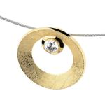 Goldene Ernstes Design Runde Vergoldete Ringe vergoldet aus Edelstahl mit Zirkonia 