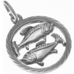 Silberne Juwelier Harnisch Fische-Anhänger mit Tiermotiv poliert 
