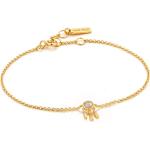 Goldene Ania Haie Mondstein Armbänder mit Hai-Motiv vergoldet aus Silber mit Mondstein für Damen 