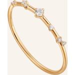 Goldene Ania Haie Goldringe poliert aus Gold mit Diamant für Damen Größe 54 