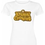 Weiße Langärmelige Animal Crossing T-Shirts aus Baumwolle für Damen Größe XXL 