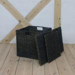 Schwarze Geflochtene Animal-Design Dekokörbe 35l 33 cm aus Seegras 