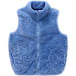 Himmelblaue Stehkragen Kinderfleecewesten mit Reißverschluss aus Fleece für Jungen Größe 158 für den für den Winter 
