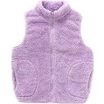 Violette Stehkragen Kinderfleecewesten mit Reißverschluss aus Fleece für Mädchen Größe 158 für den für den Winter 