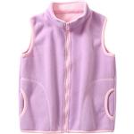 Violette Unifarbene Stehkragen Kinderfleecewesten mit Reißverschluss aus Fleece für Mädchen Größe 146 