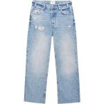 Hellblaue Anine Bing Straight Leg Jeans Faded aus Baumwolle für Damen 