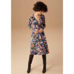 Aniston CASUAL Jerseykleid mit farbenfrohem, graphischen Blumen- und Paisley-Druck, bunt|lila|schwarz|weiß